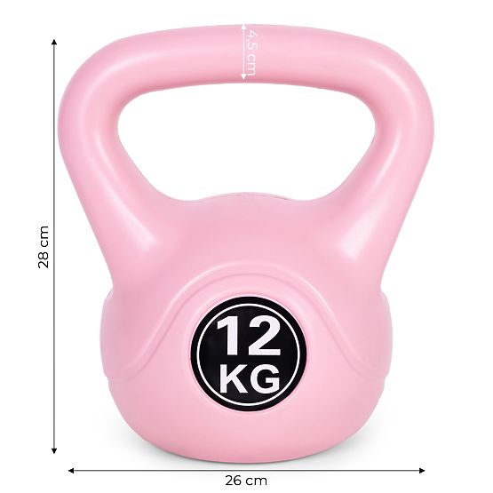 Kettlebell utež 12 kg za vadbo roza ModernHome