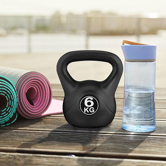 Kettlebell utež 6 kg za vadbo krogla teža fitnes ModernHome