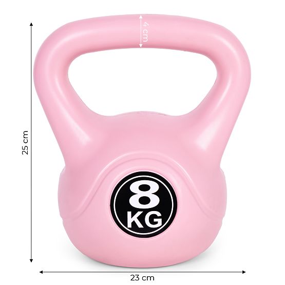 Kettlebell utež 8 kg za vadbo roza ModernHome