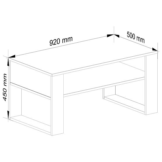 KLUBSKA MIZA DOMI HRAST ARTISAN / ČRNA