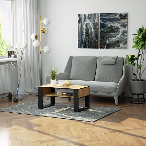 KLUBSKA MIZA DOMI HRAST CRAFT / ČRNA