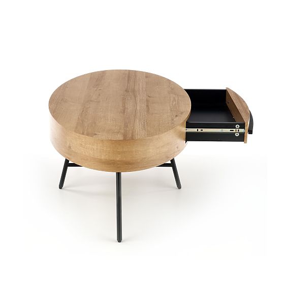 Klubska mizica Carolina - črn/zlati hrast