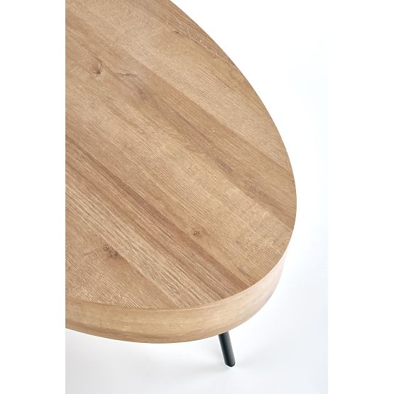 Klubska mizica Carolina - črn/zlati hrast