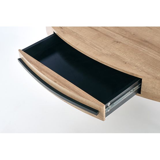 Klubska mizica Carolina - črn/zlati hrast