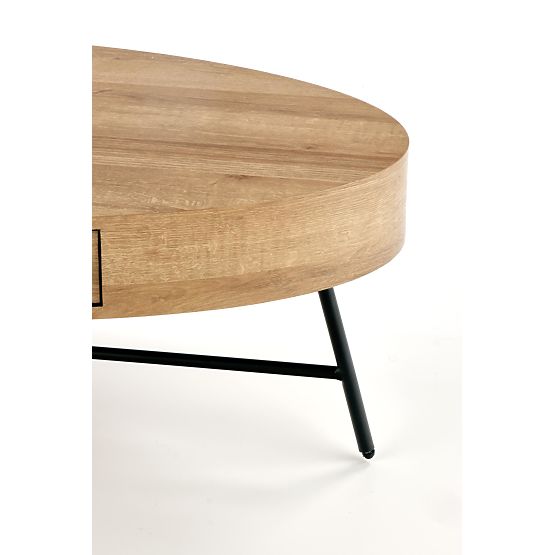 Klubska mizica Carolina - črn/zlati hrast