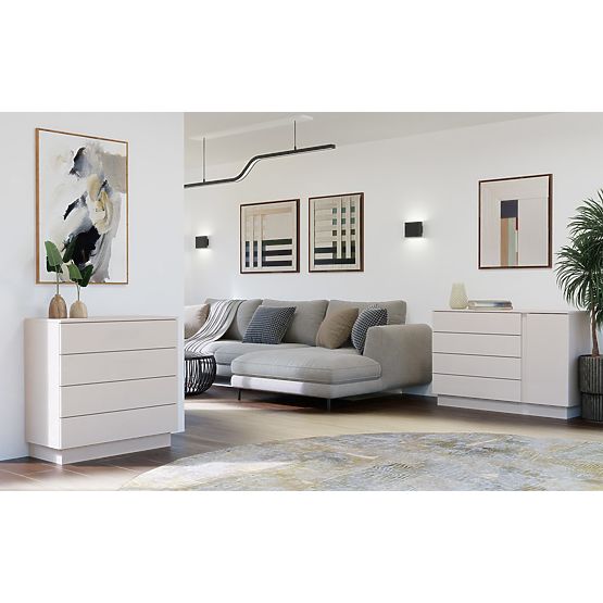 Komoda AMBER 1D4S Omara 1 Vrata 4 Predali za Spalnico Dnevno Sobo KAŠMIR Bež