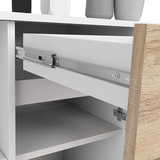 KOMODA B-17 120 cm 1 PREDAL 1 VRATA PK BELA / SONOMA