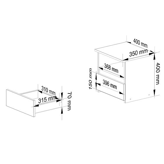 KOMODA CL1 PK HRAST ARTISAN / BELA