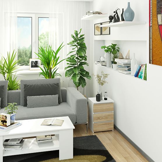 KOMODA CL3/40 PK BELA / HRAST SONOMA