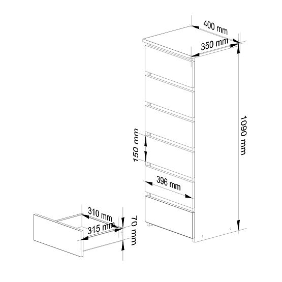 KOMODA CL6 PK HRAST ARTISAN