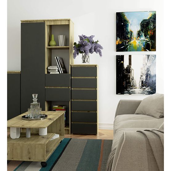 KOMODA CL6 PK HRAST ARTISAN / SIVA