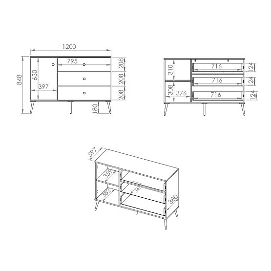 Komoda Forest manjša - zelena