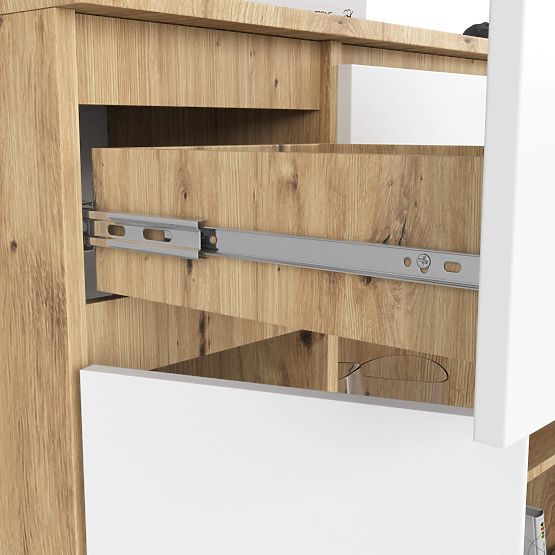 KOMODA K100 2D 3SZ 1P PK HRAST ARTISAN / BELA