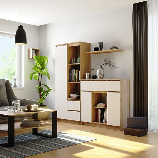 KOMODA K100 2D 3SZ 1P PK HRAST SONOMA / BELA