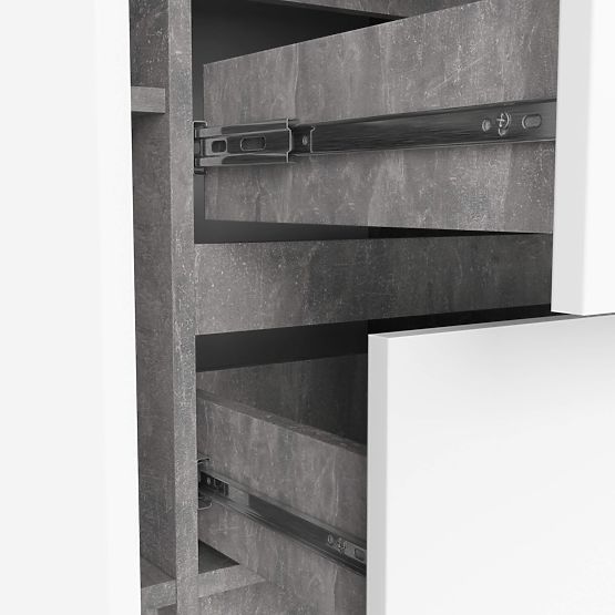 KOMODA K100 2D 3SZ PK BETON / BELA