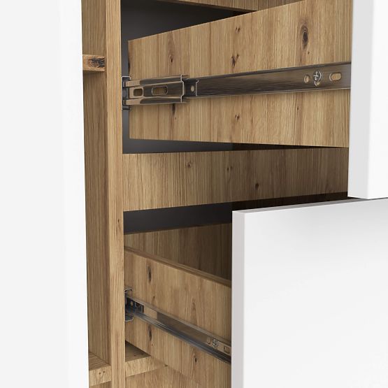 KOMODA K100 2D 3SZ PK HRAST ARTISAN / BELA