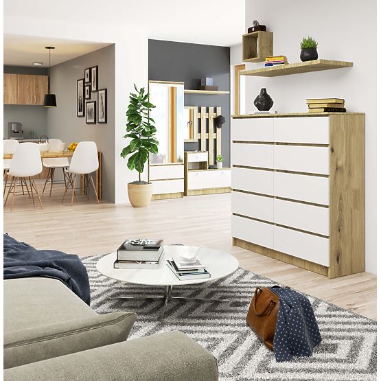 KOMODA K120 10SZ CLP PK HRAST ARTISAN / BELA