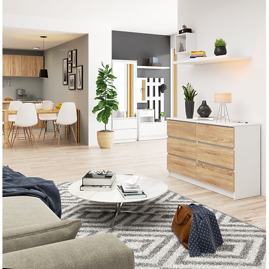 KOMODA K120 6SZ CLP PK BELA / SONOMA