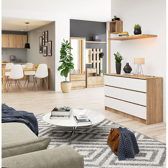 KOMODA K120 6SZ CLP PK HRAST SONOMA / BELA