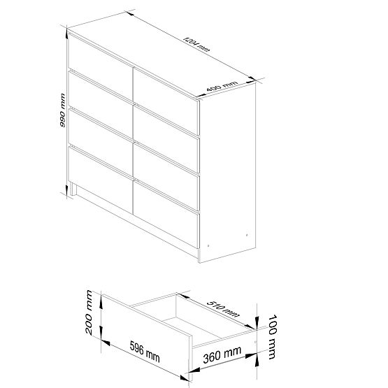 KOMODA K120 8SZ CLP PK HRAST CRAFT