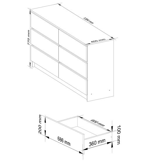 KOMODA K140 6SZ CLP HRAST SONOMA