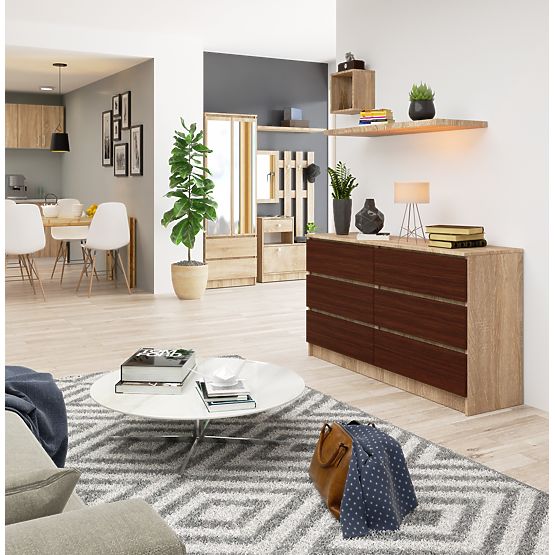 KOMODA K140 6SZ CLP HRAST SONOMA / WENGE