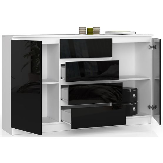 KOMODA K160 2D 4SZ CLP PK ČRNI SIJAJ