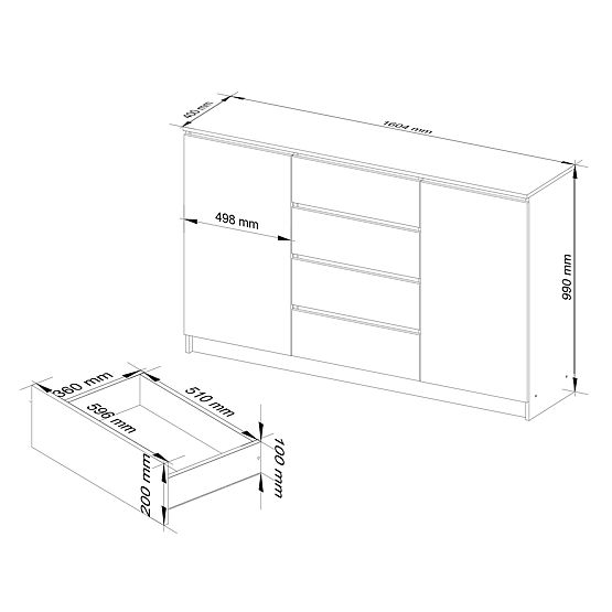 KOMODA K160 2D 4SZ CLP PK HRAST SONOMA