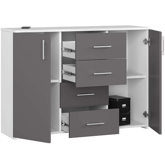 KOMODA K45 PK BELA / GRAFITNO SIVA