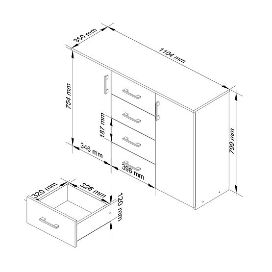 KOMODA K45 PK BELA / GRAFITNO SIVA