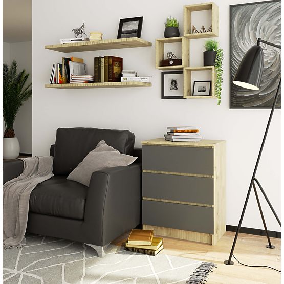 KOMODA K60 3SZ CLP PK HRAST ARTISAN / SIVA