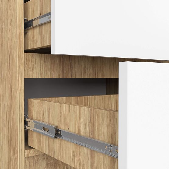 KOMODA K60 5SZ CLP PK HRAST ARTISAN / BELA