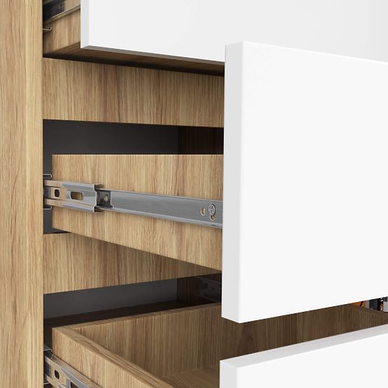 KOMODA K80 1D 5SZ PK HRAST ARTISAN / BELA