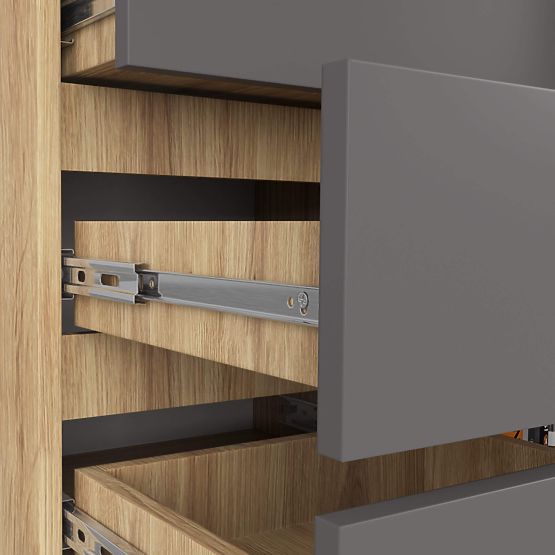 KOMODA K80 1D 5SZ PK HRAST ARTISAN / GRAFITNO SIVA