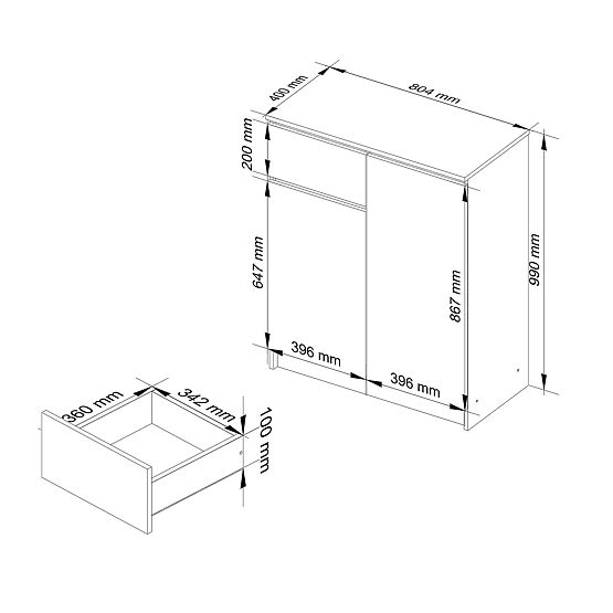 KOMODA K80 2D 1SZ CLP PK BELI SIJAJ