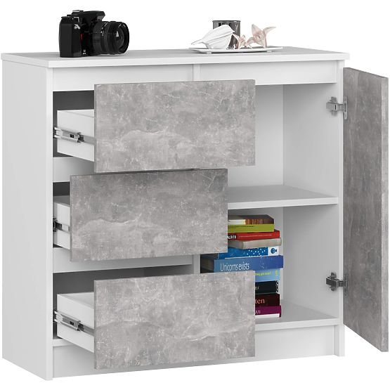 KOMODA K80 JERRY 1D 3SZ PK BELA / BETON