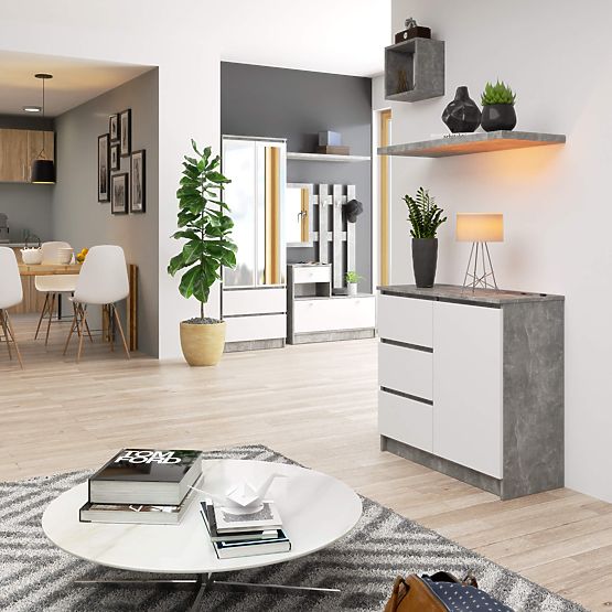 KOMODA K80 JERRY 1D 3SZ PK BETON / BELA