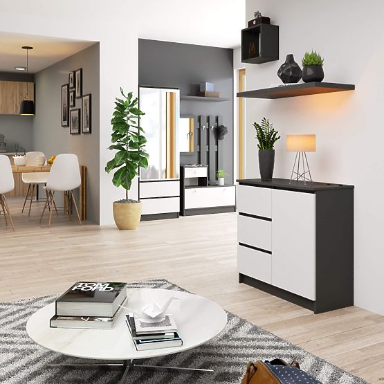 KOMODA K80 JERRY 1D 3SZ PK GRAFITNO SIVA / BELA