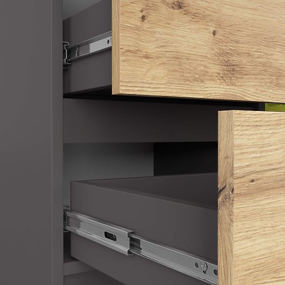 KOMODA K80 JERRY 1D 3SZ PK GRAFITNO SIVA / HRAST ARTISAN