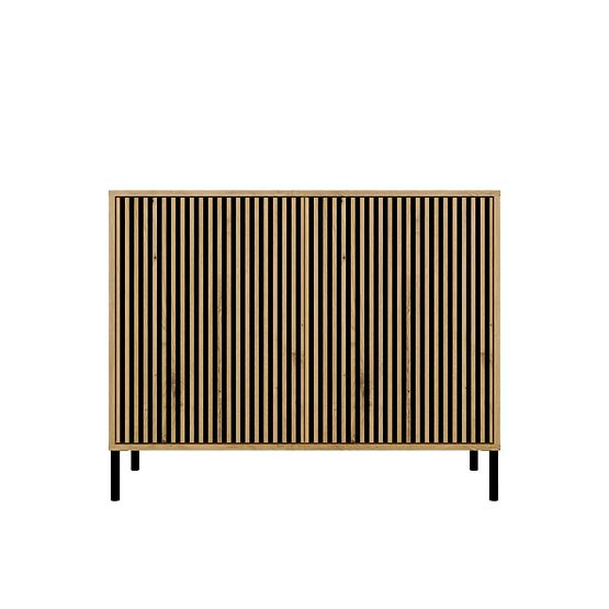 Komoda KAMARO 2D SLIM HRAST ARTISAN Z Rebrastimi Vrati