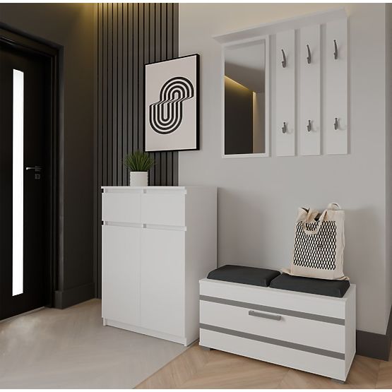 Komoda Malwa 2DD2S Omara 2 Vrata 2 Predala za Dnevno Sobo BELA