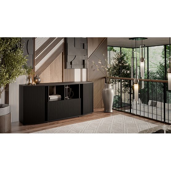 Komoda MICHELLE črna/hrast viking