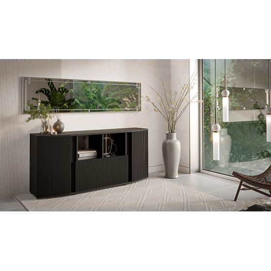 Komoda MICHELLE črna/hrast viking