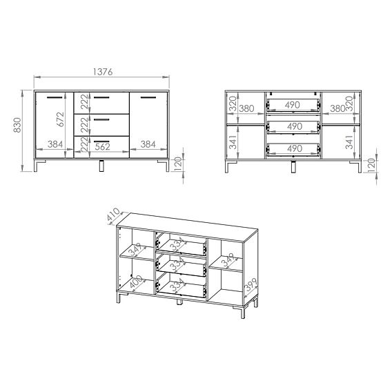 Komoda Nevio - obrtniški hrast