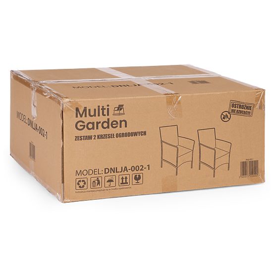 Komplet 2x vrtni stol s blazino, komplet stolov za balkon, teraso, vrt črna MultiGarden