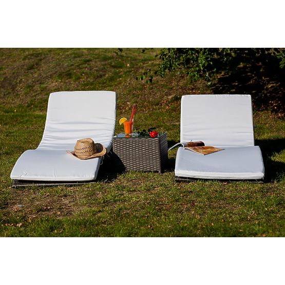 Komplet ležalnikov s stolom SUCCESSO iz sivega tehno ratana