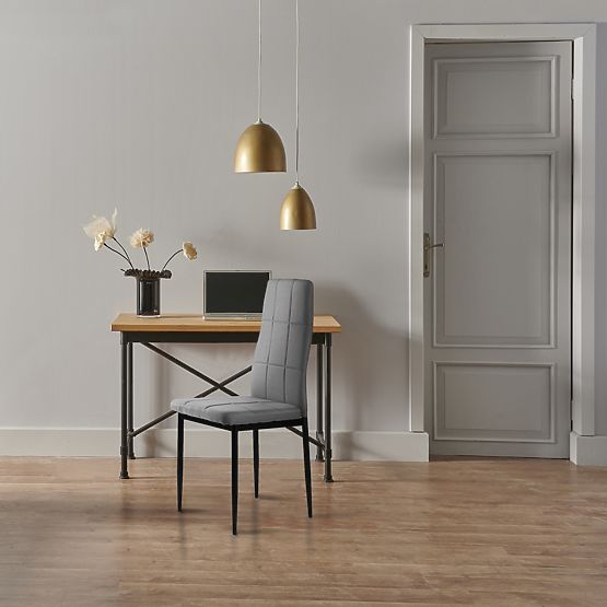 Komplet oblazinjenih stolov za jedilnico in dnevno sobo 4 kosi sivi