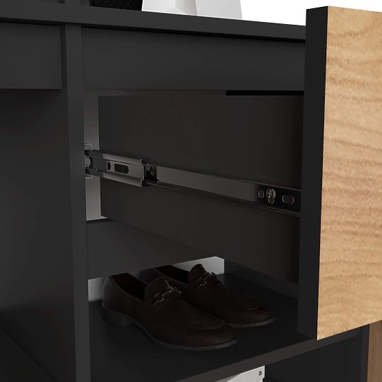 KOMPLET POHIŠTVA ZA PREDSOBO ENTRO PK ČRNA / DUB CRAFT