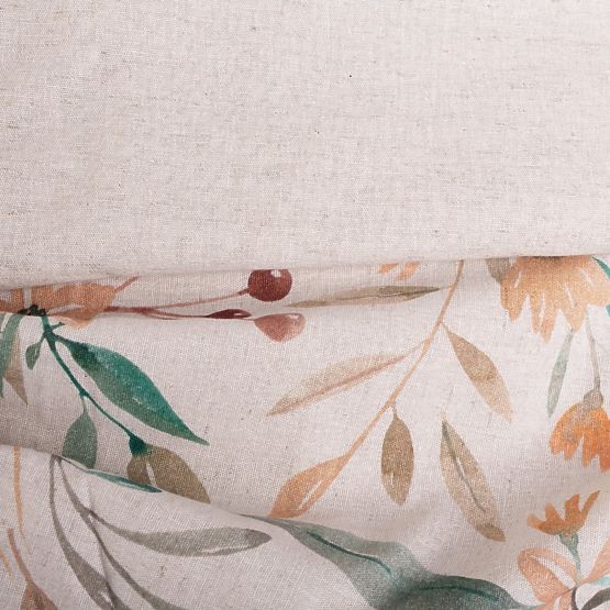 Komplet posteljnine LINEN- leaves 220x200 + 2x 70x80