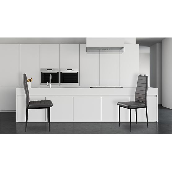 Komplet štirih stolov iz ekousnja z visokim naslonom - sivi